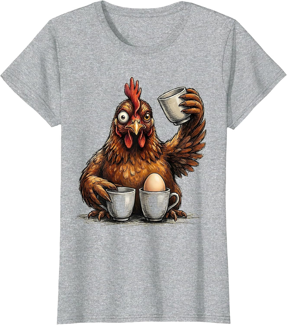 Women's Chicken Game Funny Novelty Gift for Chicken Lovers T-Shirt - Heather Grey