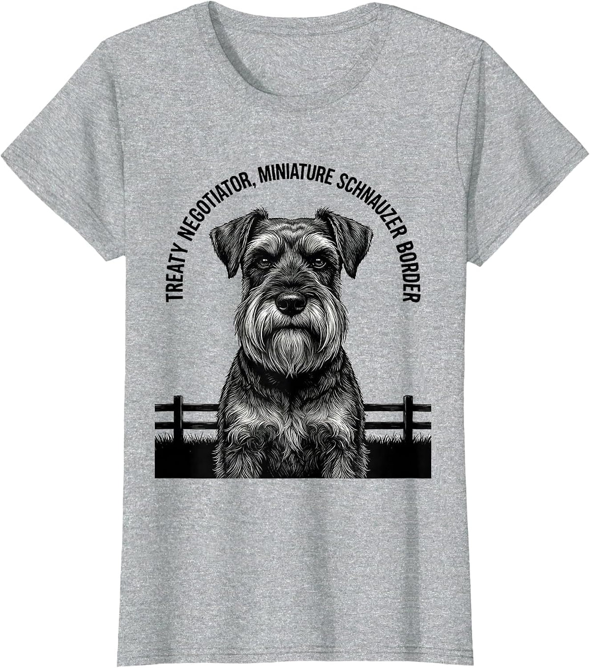 Treaty Negotiator, Miniature Schnauzer Border Schnauzer Mama T-Shirt - Heather Grey