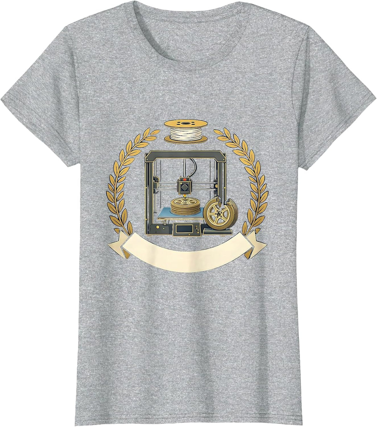 Sealed Printer Badge Funny 3D Printing Hobbyist Gift T-Shirt - Heather Grey