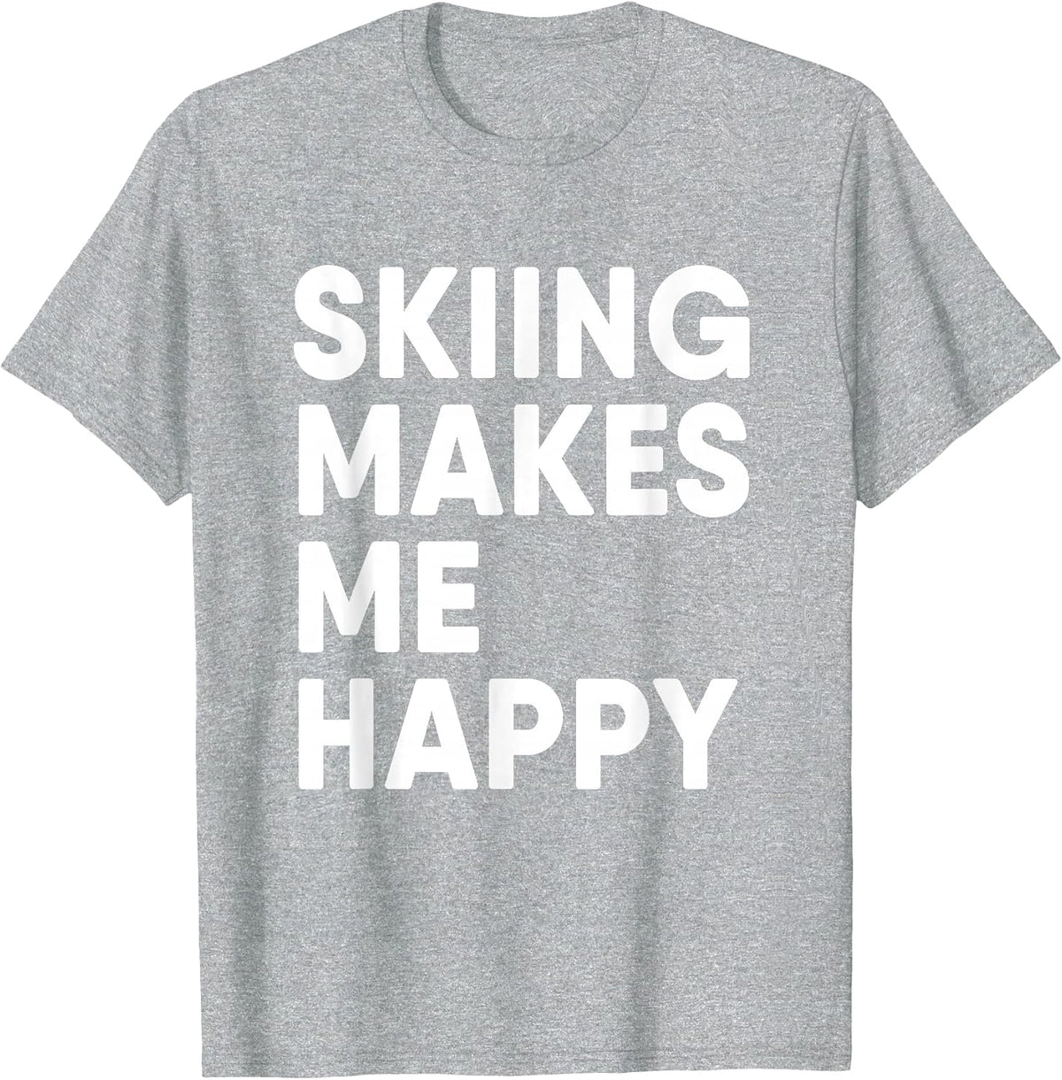 Skiing Makes Me Happy Skiing T-Shirt - Heather Grey