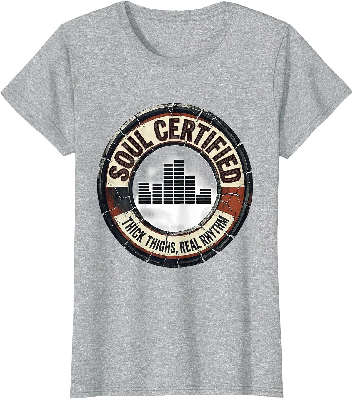 Soul Certified — Thick Thighs, Real Rhythm Funny T-Shirt - Heather Grey