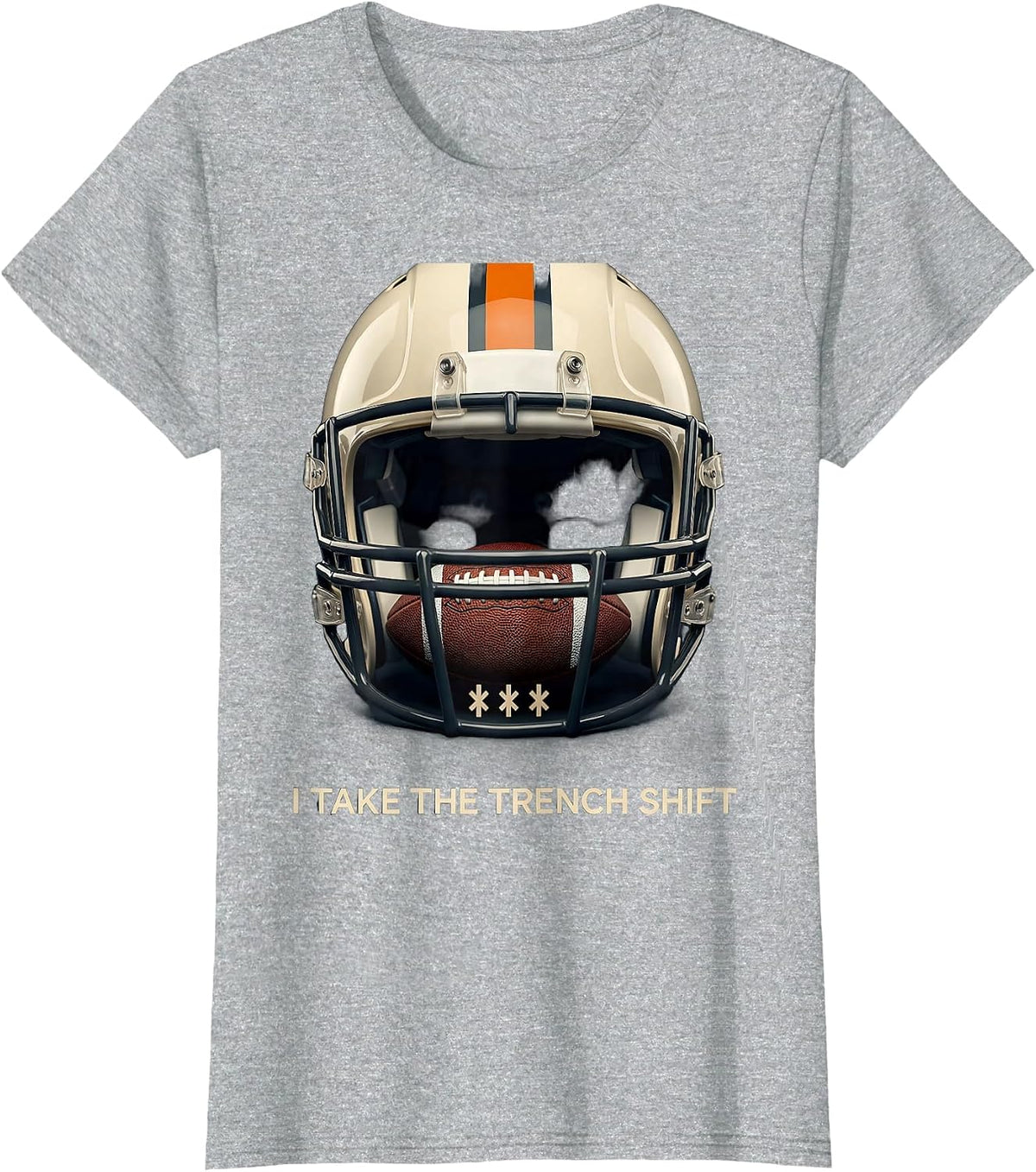 Women's I Take The Trench Shift Funny Football Lineman Humor T-Shirt - Heather Grey
