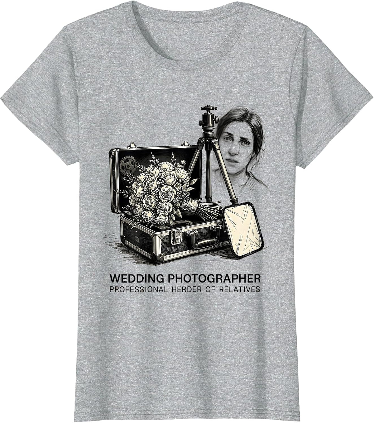 Wedding Photographer Professional Herder Of Relatives Humor T-Shirt - Heather Grey