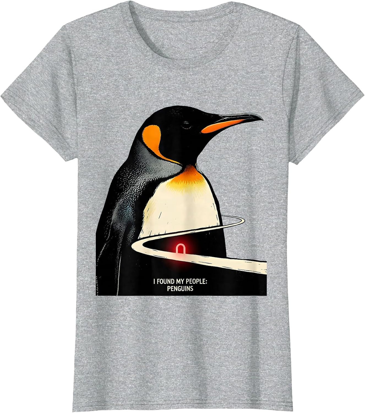 Women's I Found My People Penguins Funny Christmas Penguin Lover T-Shirt - Heather Grey