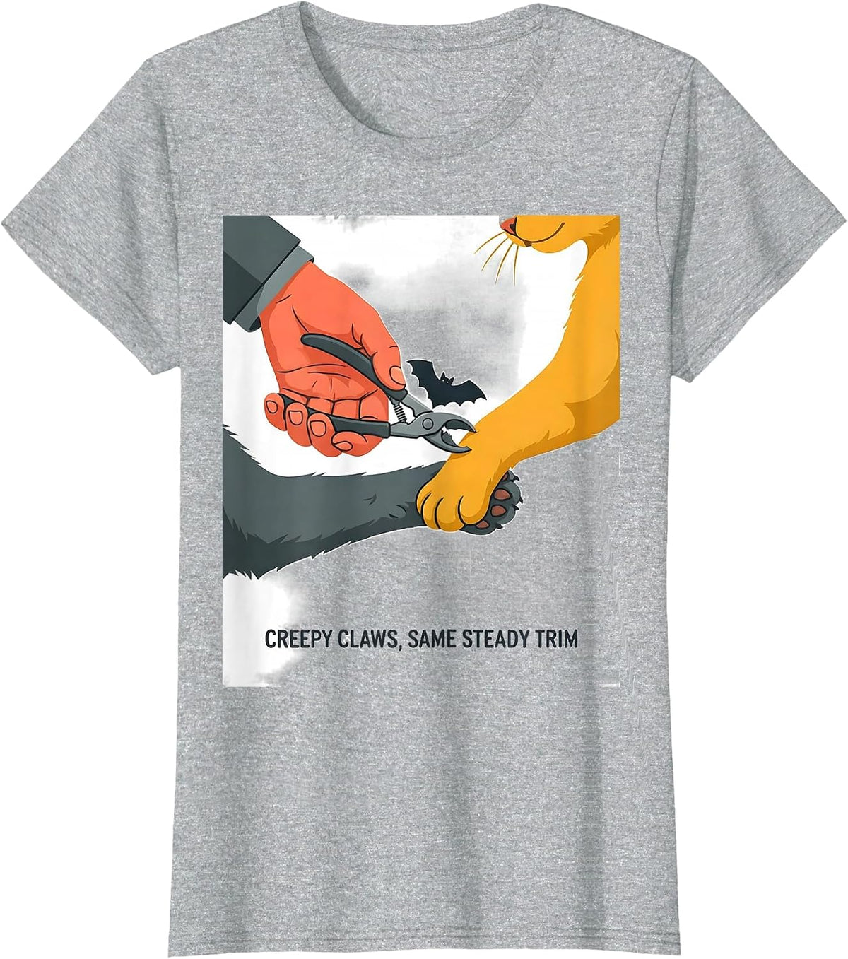 Creepy Claws Same Steady Trim Funny Vet Tech Veterinary T-Shirt - Heather Grey