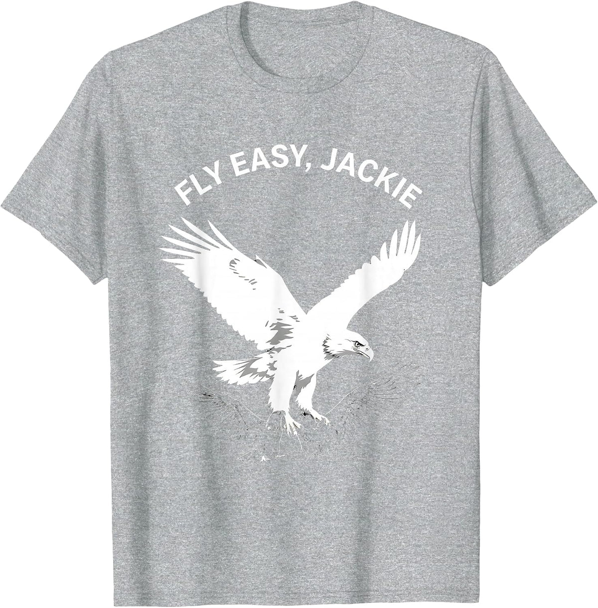 Men's Fly Easy Jackie Memorial Bald Eagle Tribute Wildlife T-Shirt - Heather Grey