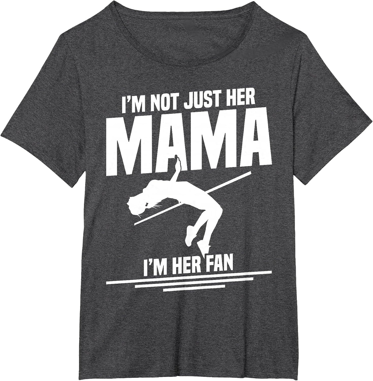 High Jumping Mom Track & Field Spikes High Jump Mama T-Shirt - Dark Heather Grey