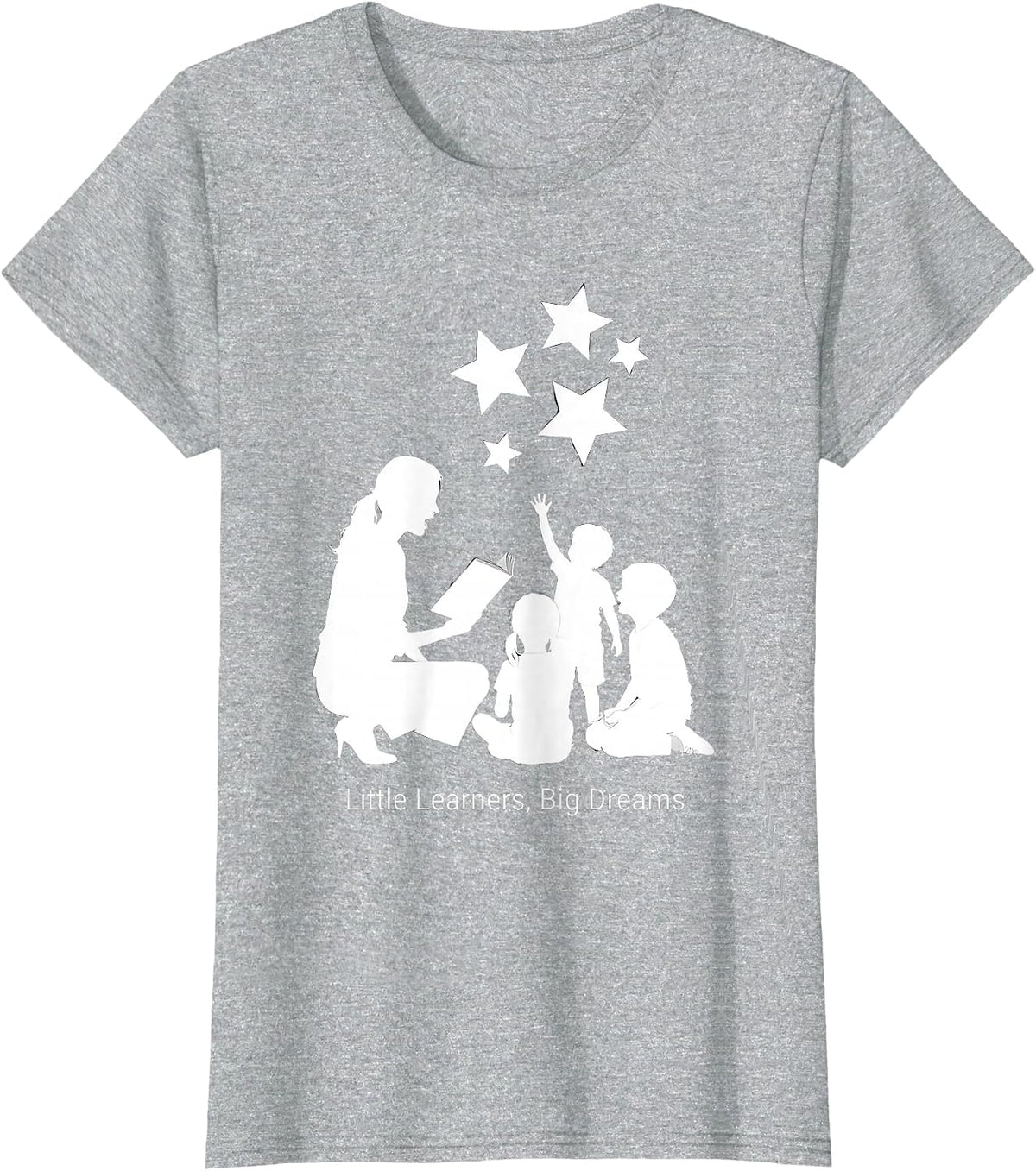 Little Learners Big Dreams Preschool Teacher Design T-Shirt - Heather Grey