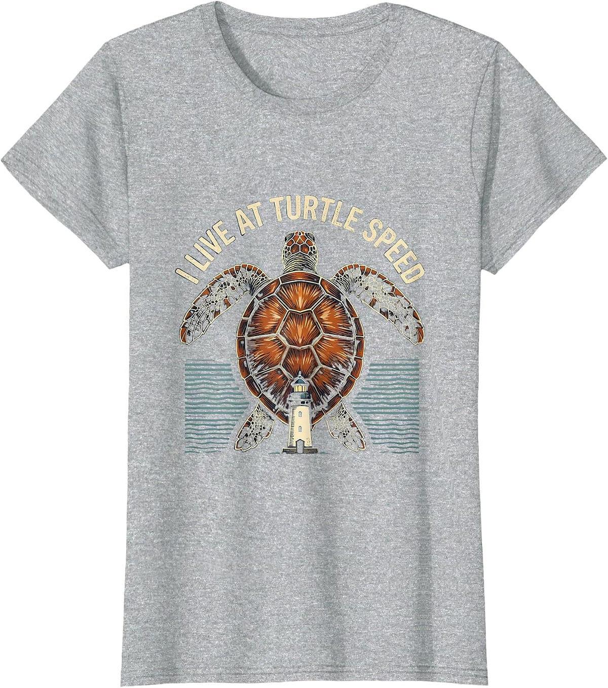 Women's I Live At Turtle Speed Vintage Sea Turtle Lover Humor T-Shirt - Heather Grey
