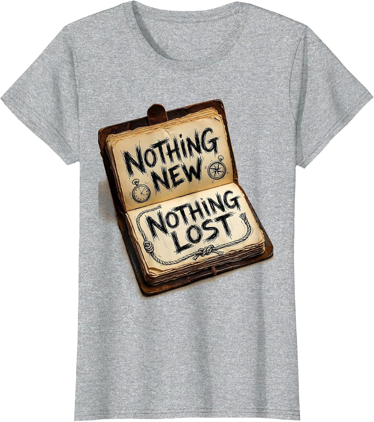 Nothing New Nothing Lost Vintage Graphic Design T-Shirt - Heather Grey