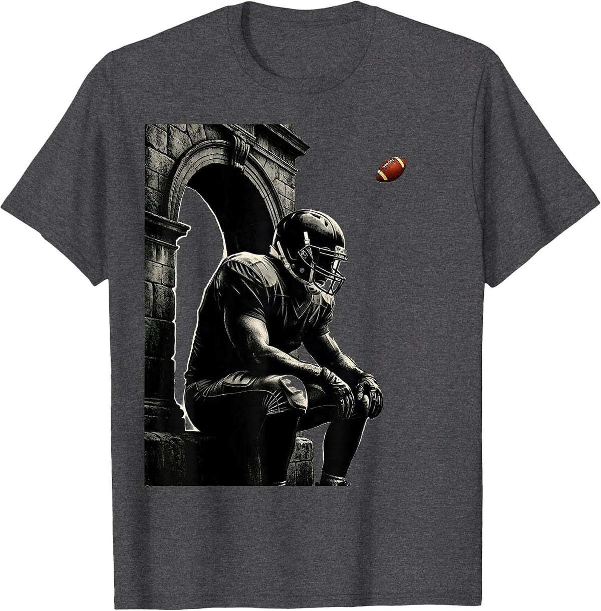 Men's Lineman Keystone Football Fan Humor T-Shirt - Dark Heather Grey