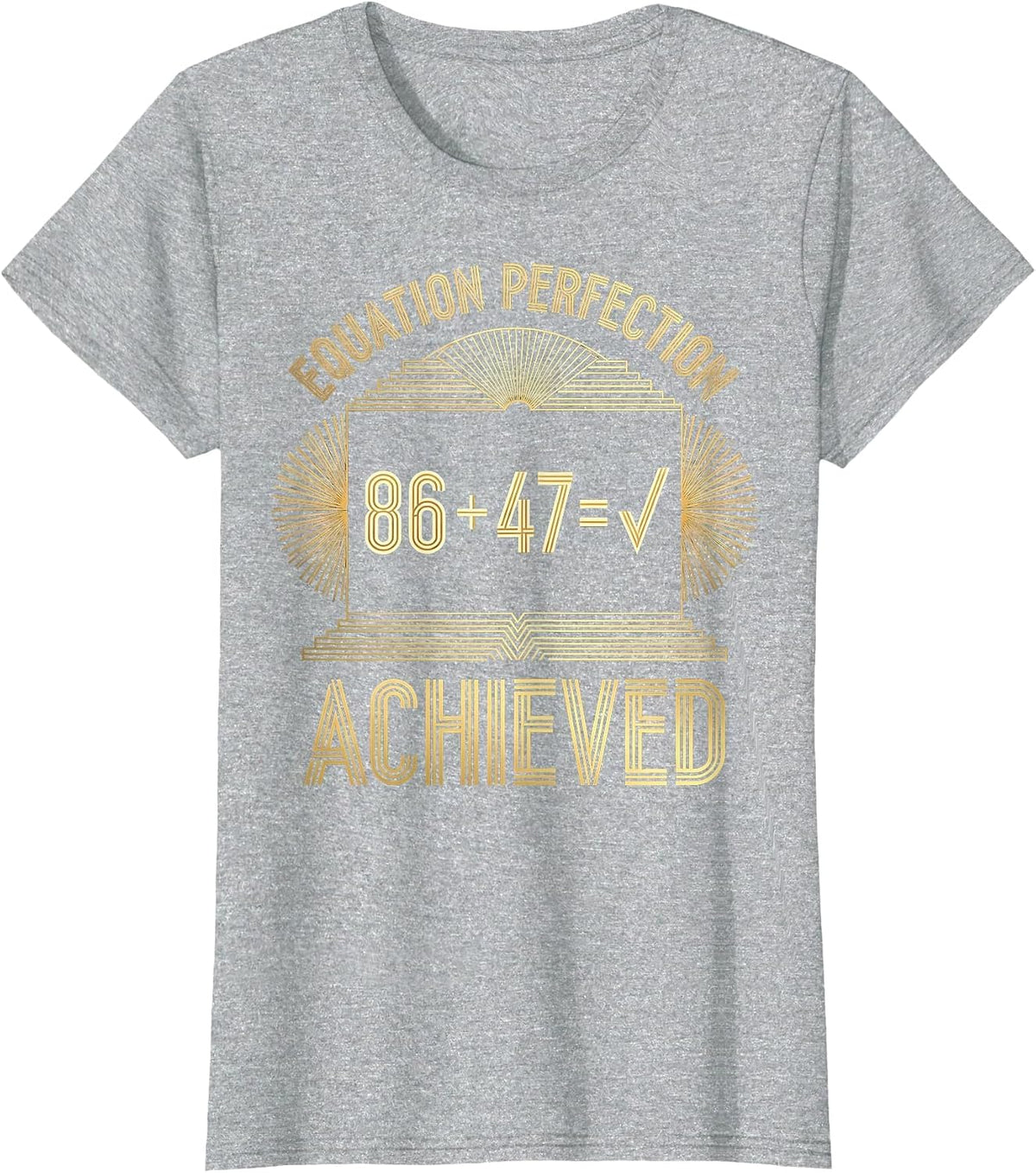 Equation Perfection Achieved Math Design T-Shirt - Heather Grey