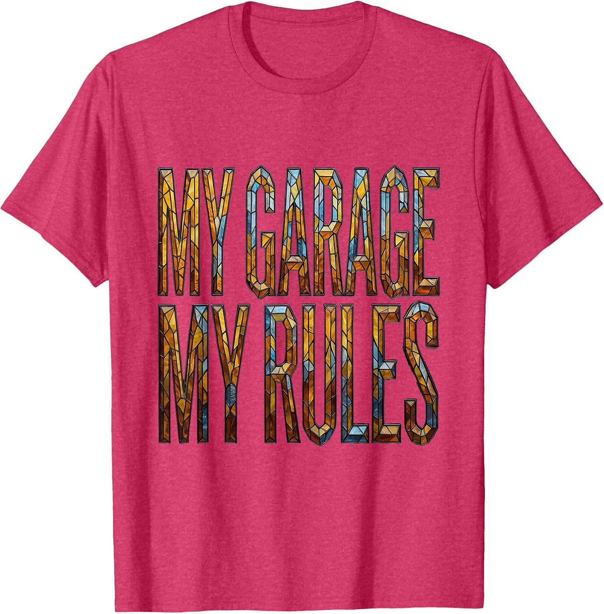 My Garage My Rules Mechanic Design T-Shirt - Red Heather