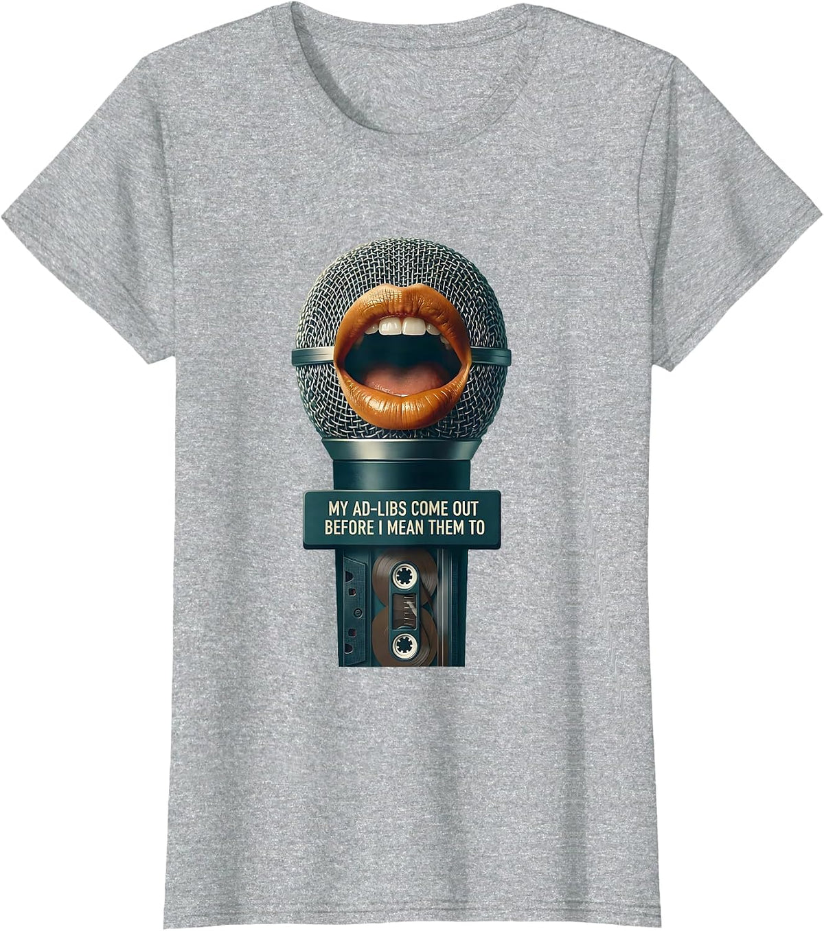 My Ad-Libs Come Out Before I Mean Them To Retro T-Shirt - Heather Grey