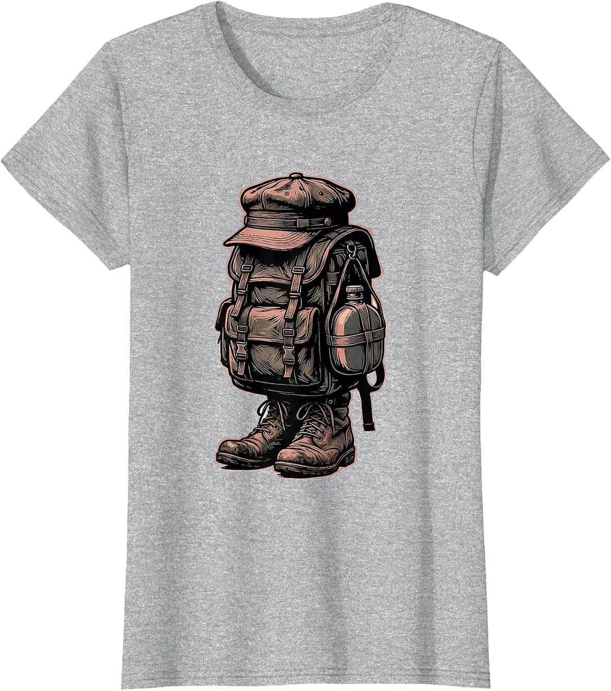 Women's Union Forage Cap Reenactor Civil War History Buff T-Shirt - Heather Grey