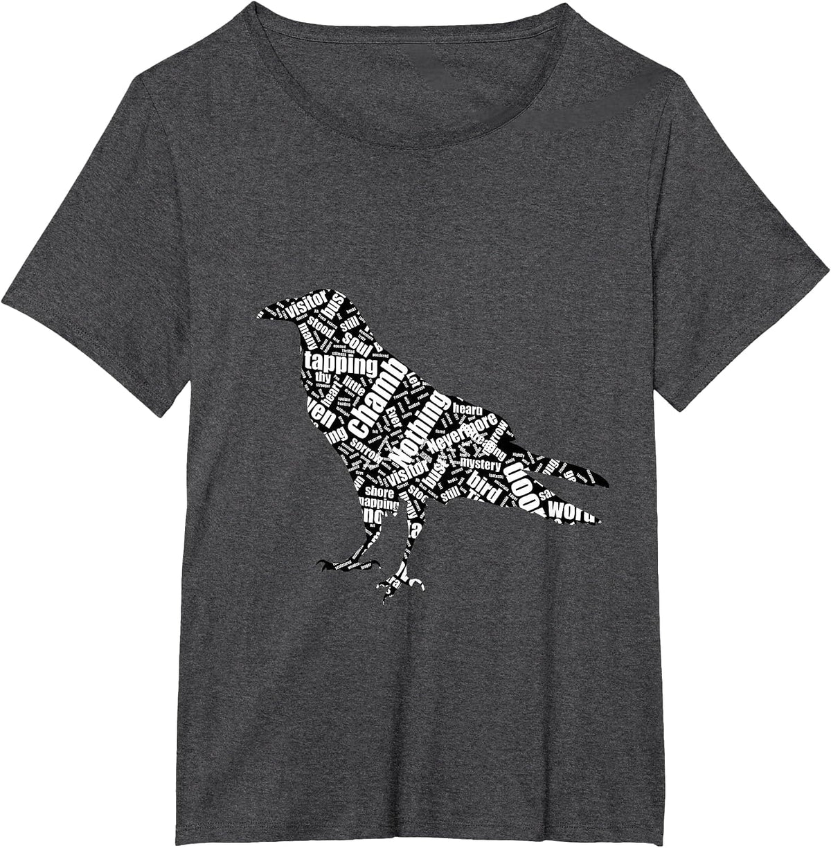The Raven Edgar Allan Poe Word Cloud Poem Shirt T-Shirt - Dark Heather Grey