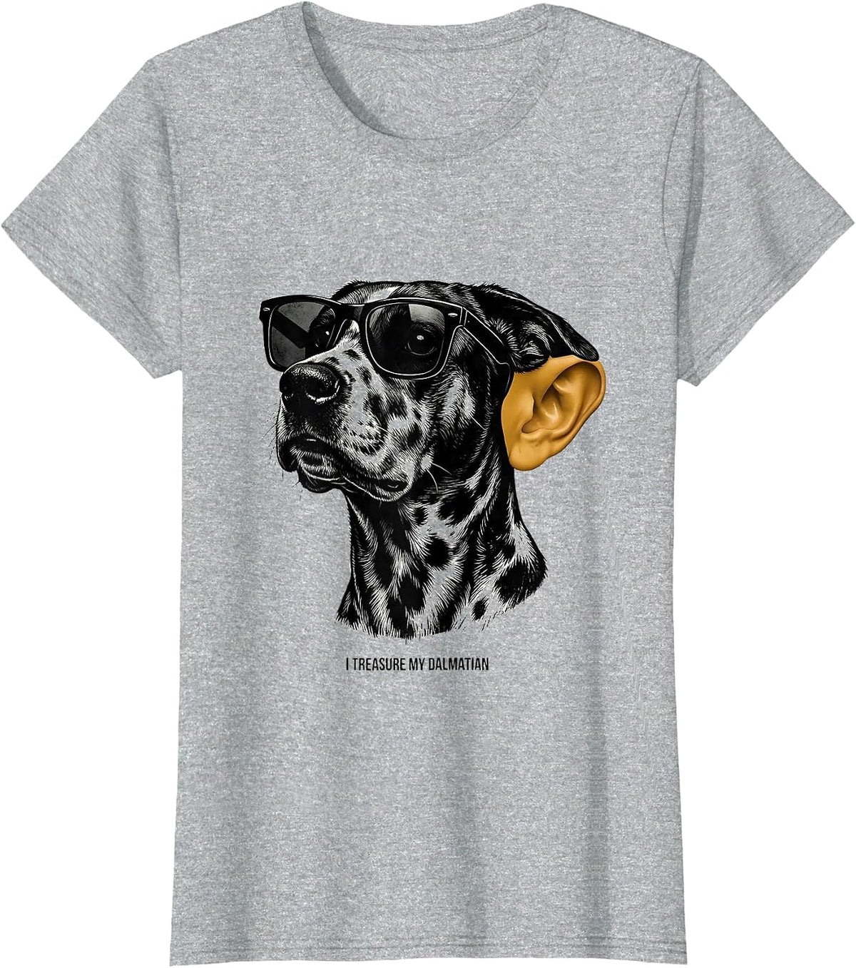 Women's I Treasure My Dalmatian Funny Dalmatian Dog Breed Portrait T-Shirt - Heather Grey