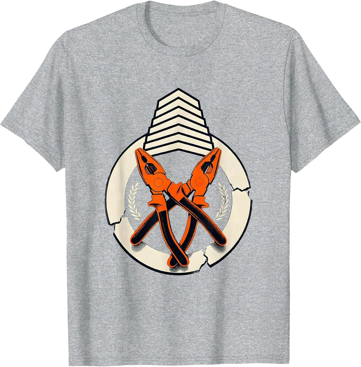 Men's Sealed Badge Ring Lineman Pliers Voltage Tester Funny T-Shirt - Heather Grey