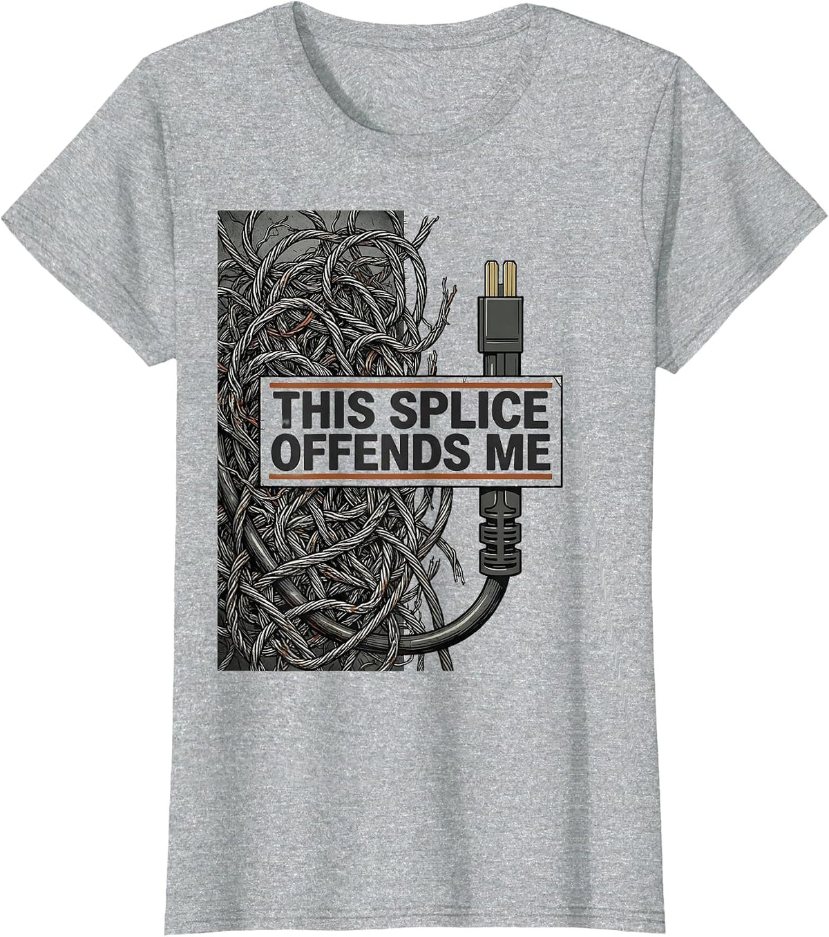 This Splice Offends Me Funny Electrician Gift T-Shirt - Heather Grey
