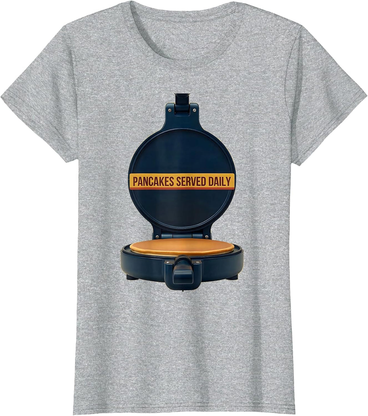 Women's Pancakes Served Daily Funny Football Lineman Hero Humor T-Shirt - Heather Grey
