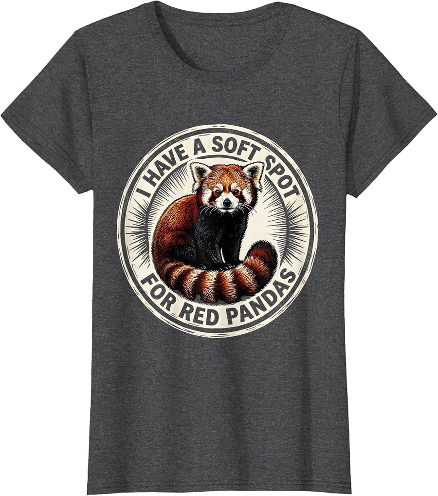 Women's I Have A Soft Spot For Red Pandas Cute Panda Lover Gift T-Shirt - Dark Heather Grey