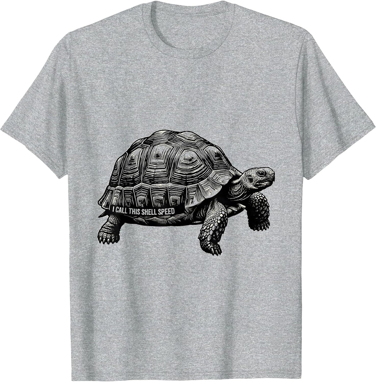 Men's I Call This Shell Speed Funny Turtle Lover Pet Owner Humor T-Shirt - Heather Grey