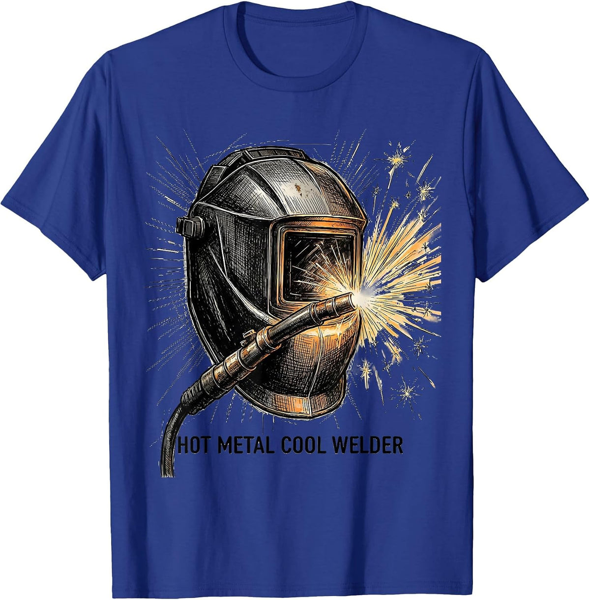 Men's Hot Metal Cool Welder Graphic Design T-Shirt - Royal Blue