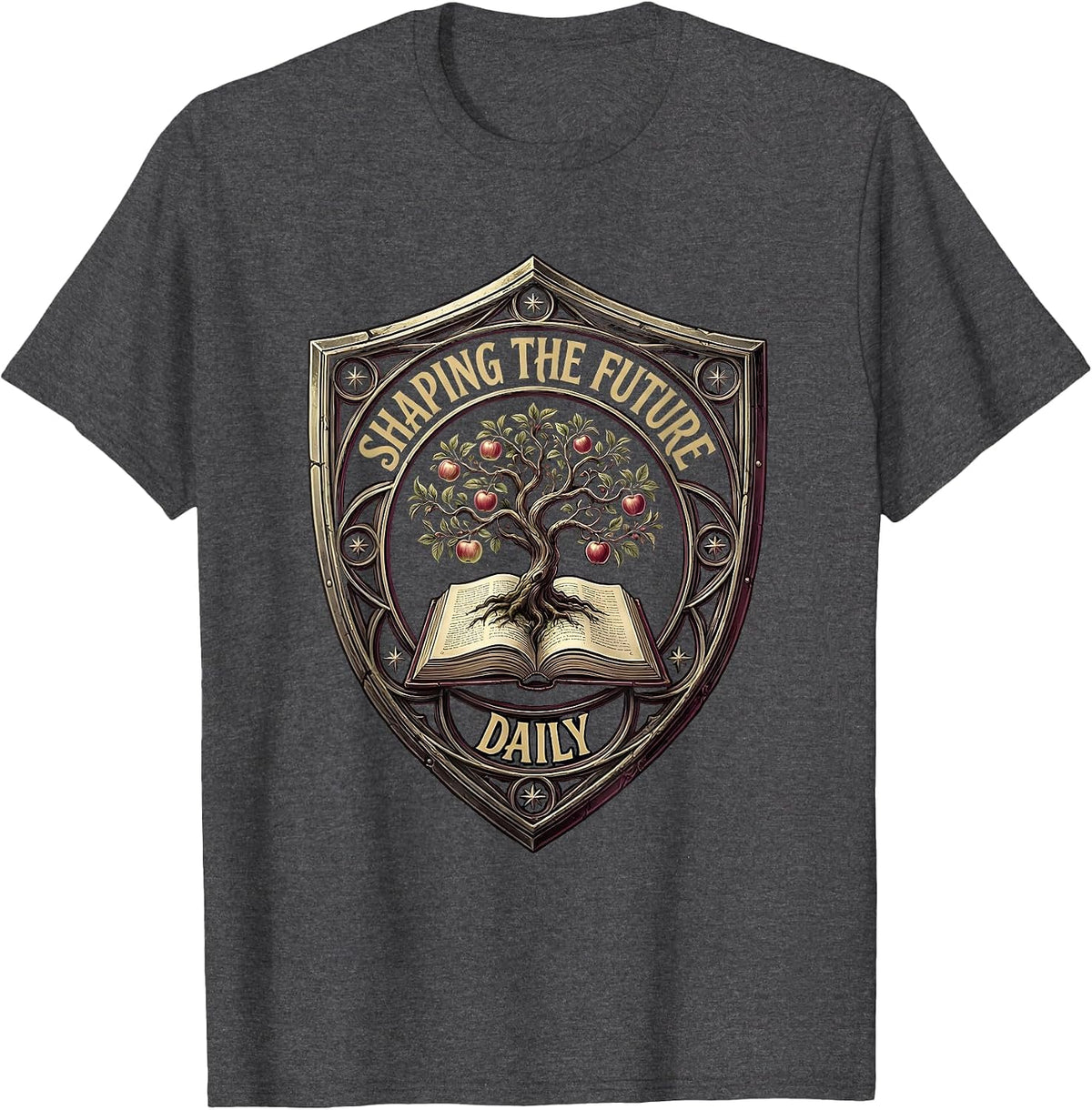 Shaping The Future Daily Elementary Teacher T-Shirt - Dark Heather Grey