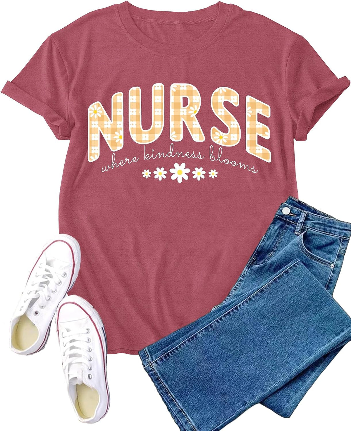 Nurse Shirt for Women Nursing Life T-Shirt Nurses Week Tee Tops - Pink