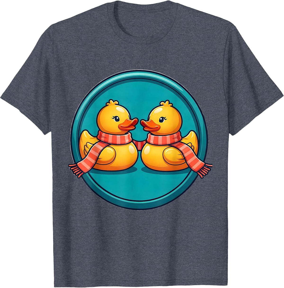 Sealed Bath Toy Ducks Badge Funny Christmas Duck Lover T-Shirt - Heather Blue