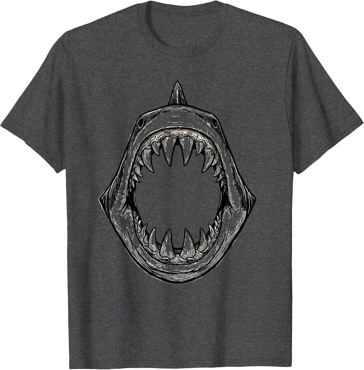 Shark Jaw Line Art Halloween Costume Family Humor T-Shirt - Dark Heather Grey