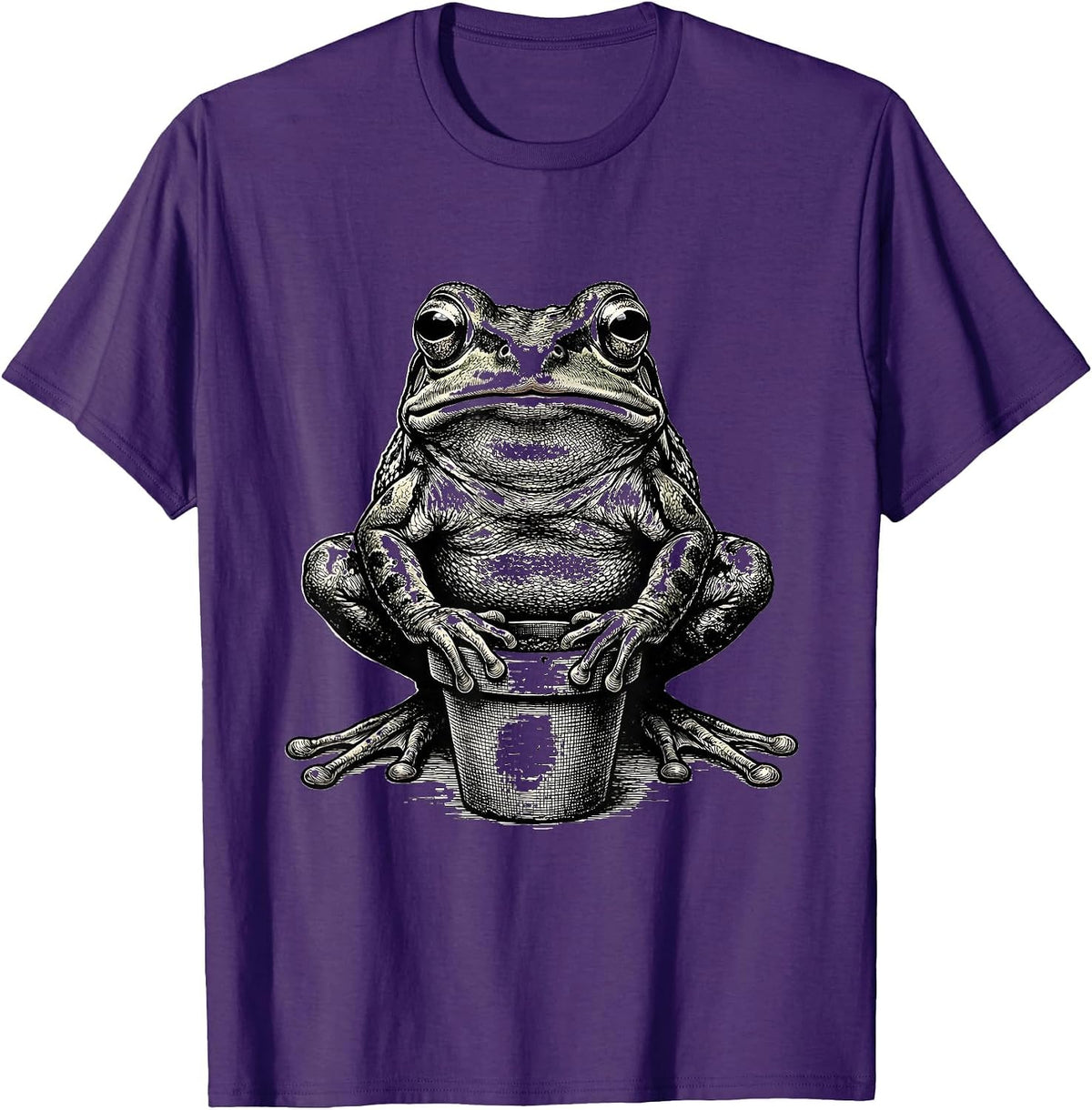Men's Squat Frog Absurdist Humor Novelty Gift T-Shirt - Purple