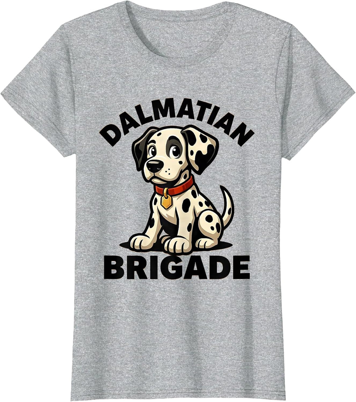 Women's Dalmatian Brigade Cartoon Dalmatian Dog Halloween Costume T-Shirt - Heather Grey