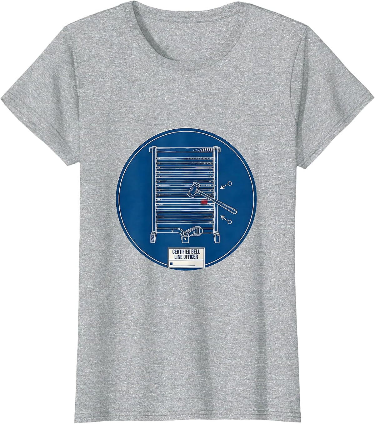 Certified Bell Line Officer Technical Blueprint Drummer T-Shirt - Heather Grey