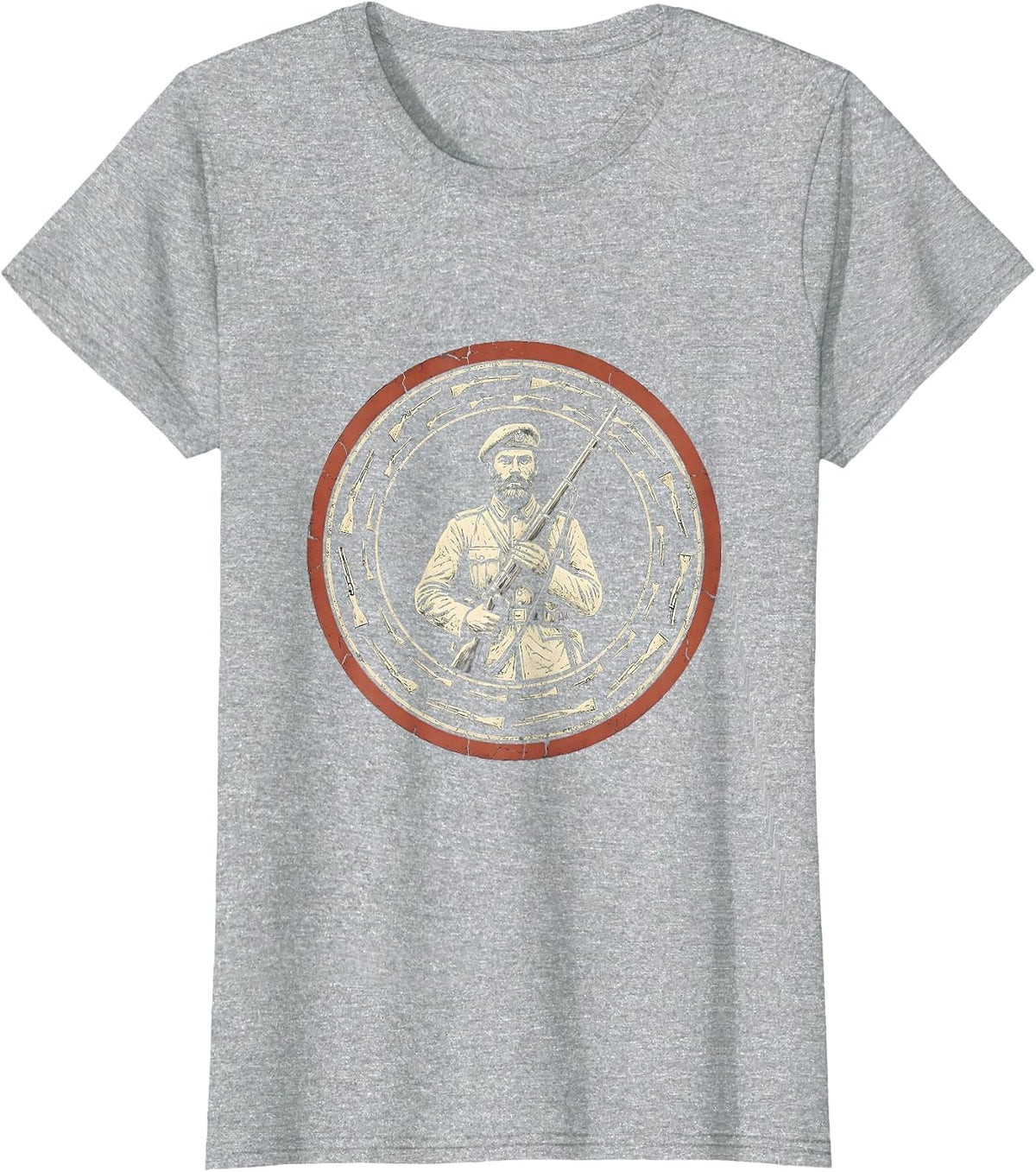 Sealed Civil War Reenactor Badge History Buff Humor T-Shirt - Heather Grey