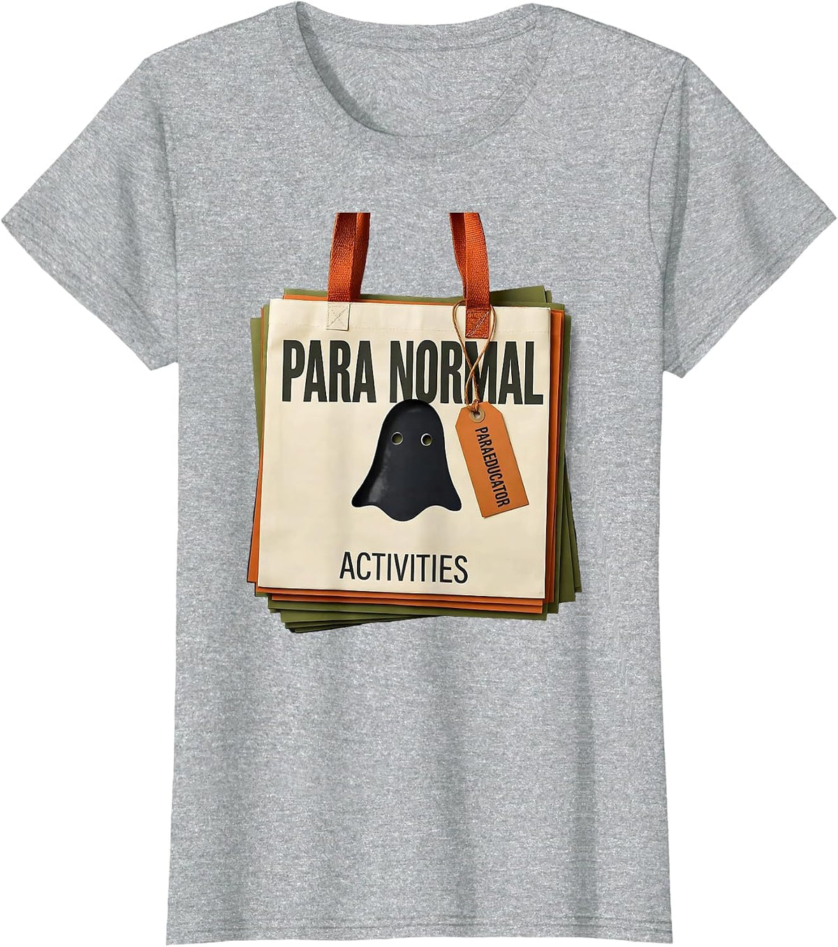 Women's Para Normal Activities Paraeducator Ghost Halloween SpEd T-Shirt - Heather Grey