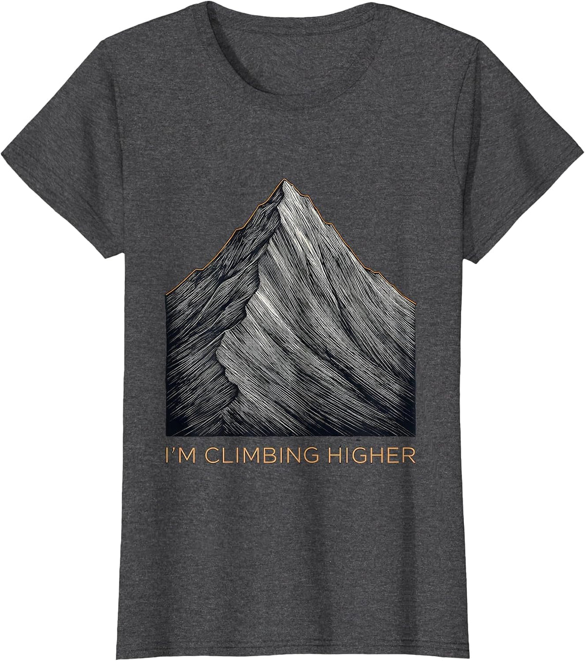 Women's I'm Climbing Higher Generative Plotter Blessed Pier Giorgio T-Shirt - Dark Heather Grey