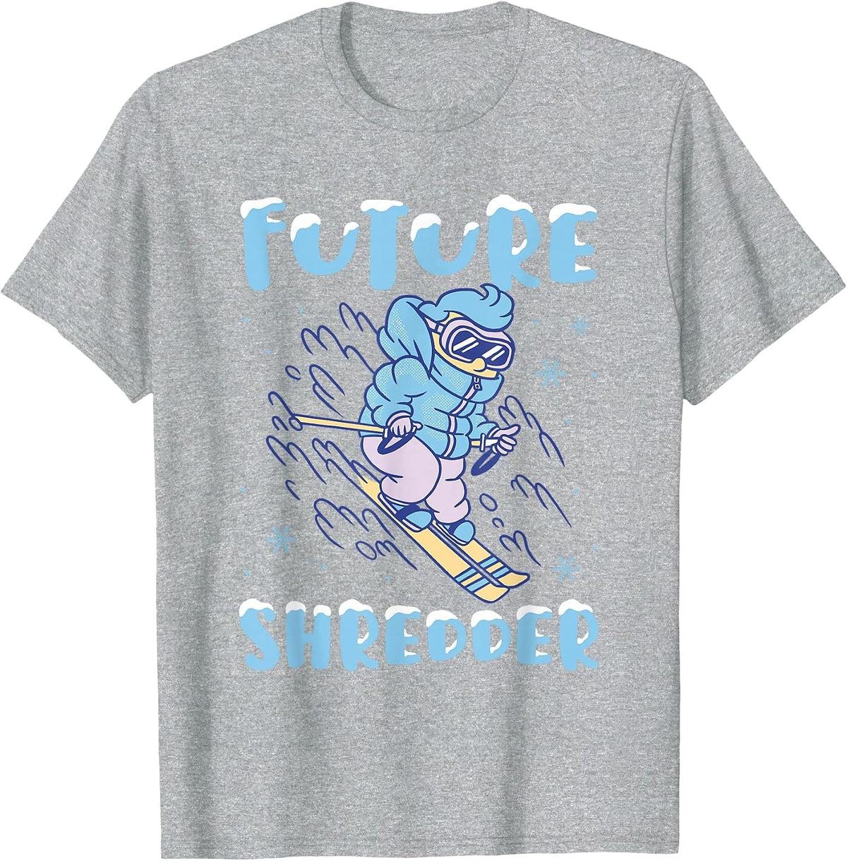 Skiing Outfit Ski Nordic Skier Skiing Future Shredder Kids T-Shirt - Heather Grey