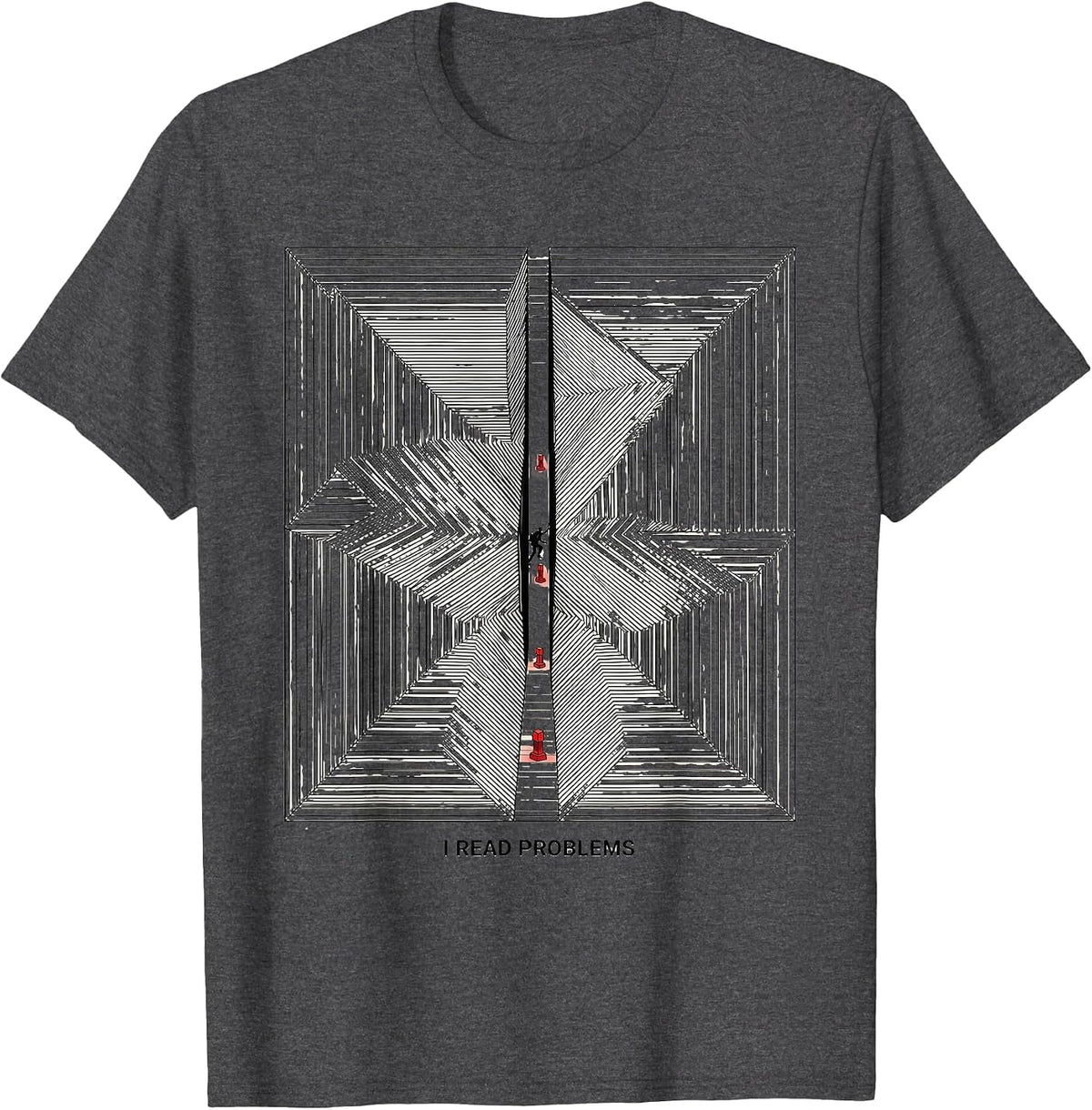 I Read Problems Funny Rock Climber Bouldering Gift T-Shirt - Dark Heather Grey