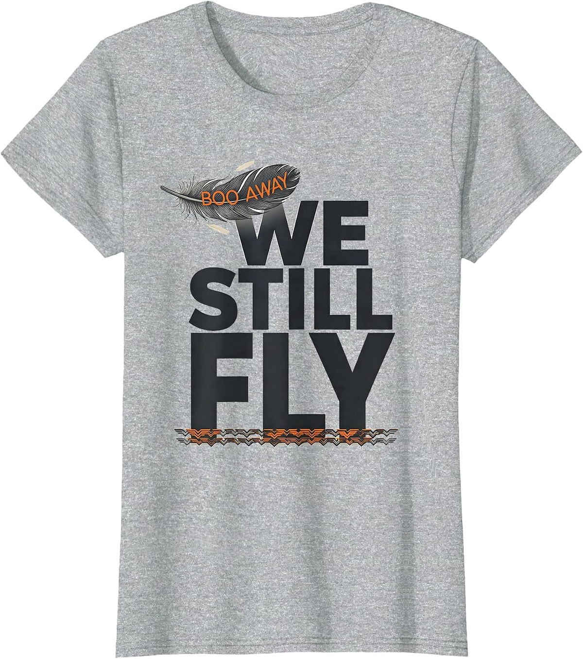Boo Away We Still Fly Editorial Conceptual Bald Eagle Mascot T-Shirt - Heather Grey