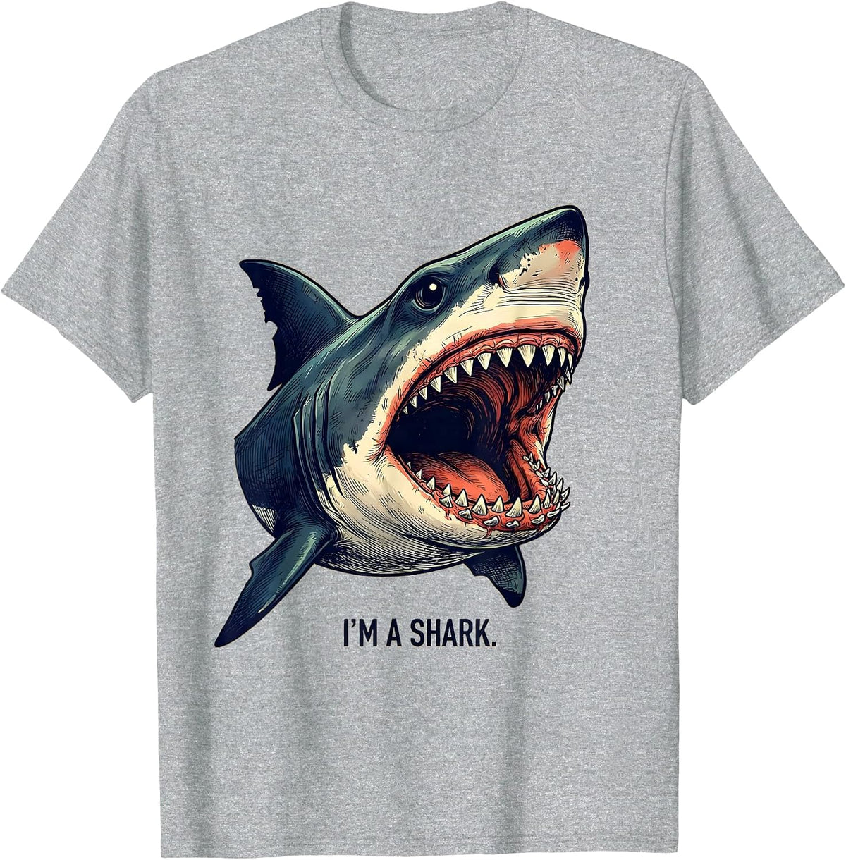 Men's I'm A Shark Funny Shark Lover Halloween Costume T-Shirt - Heather Grey