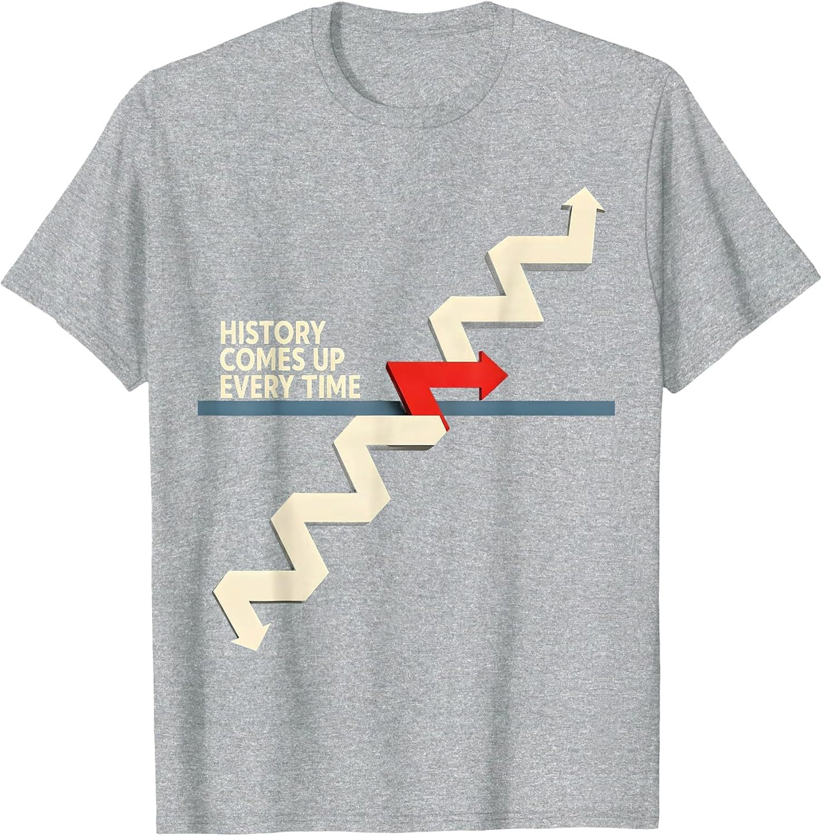 Men's History Comes Up Every Time Constructivist Poster Funny T-Shirt - Heather Grey