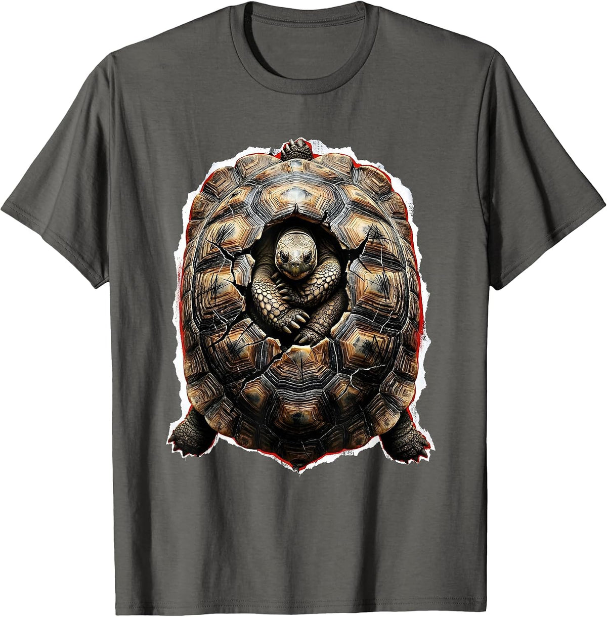 We Do Not Care Club Tortoise Napping in Shell T-Shirt - Asphalt Grey