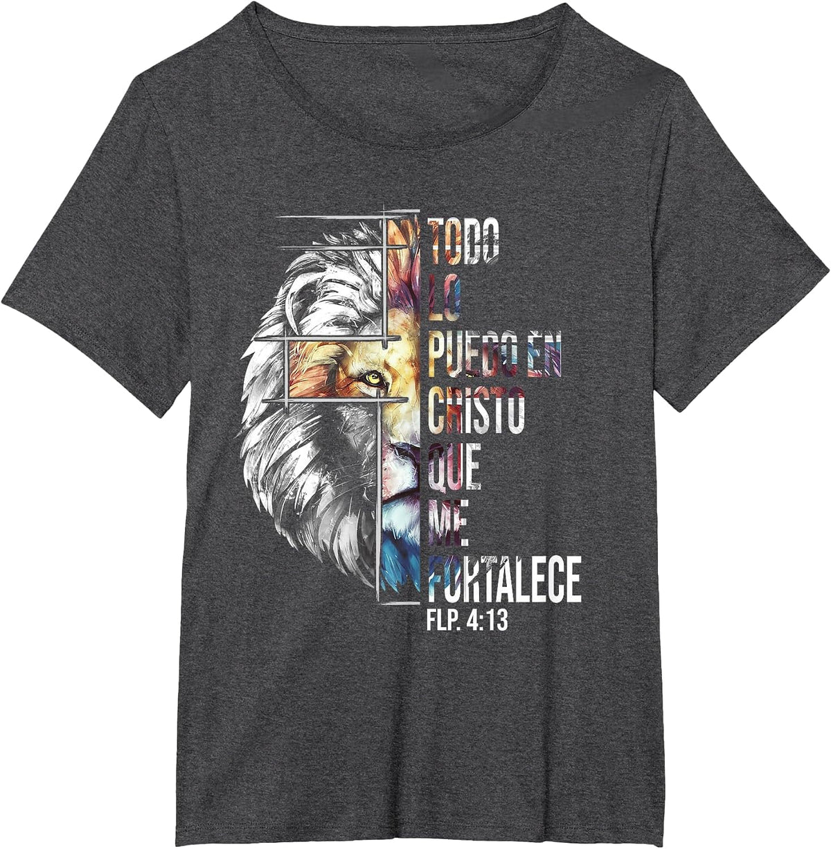 Bible Message Christian God in Spanish Cristianos T-Shirt - Dark Heather Grey