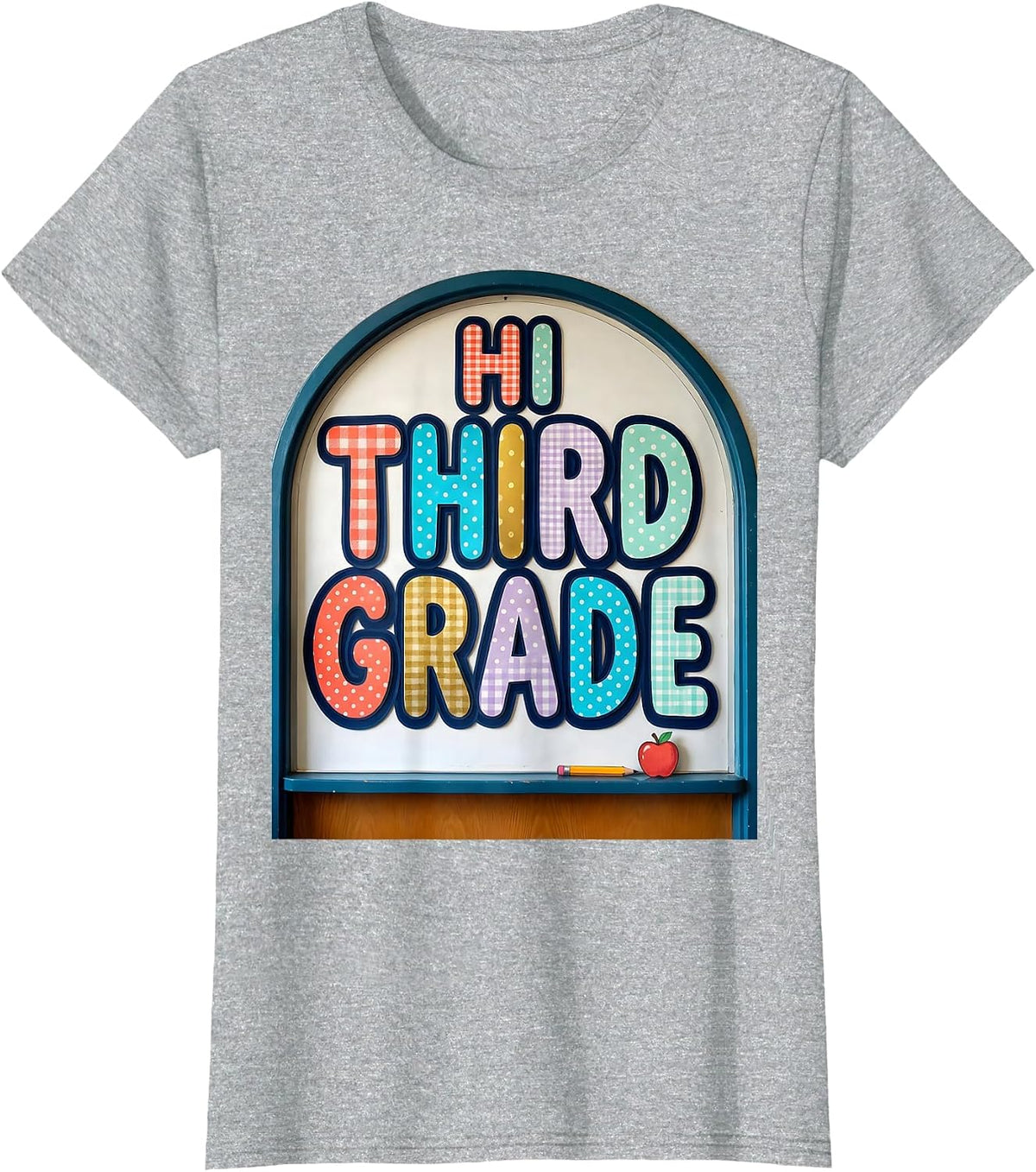 Hi Third Grade Colorful Back To School Kids First Day T-Shirt - Heather Grey