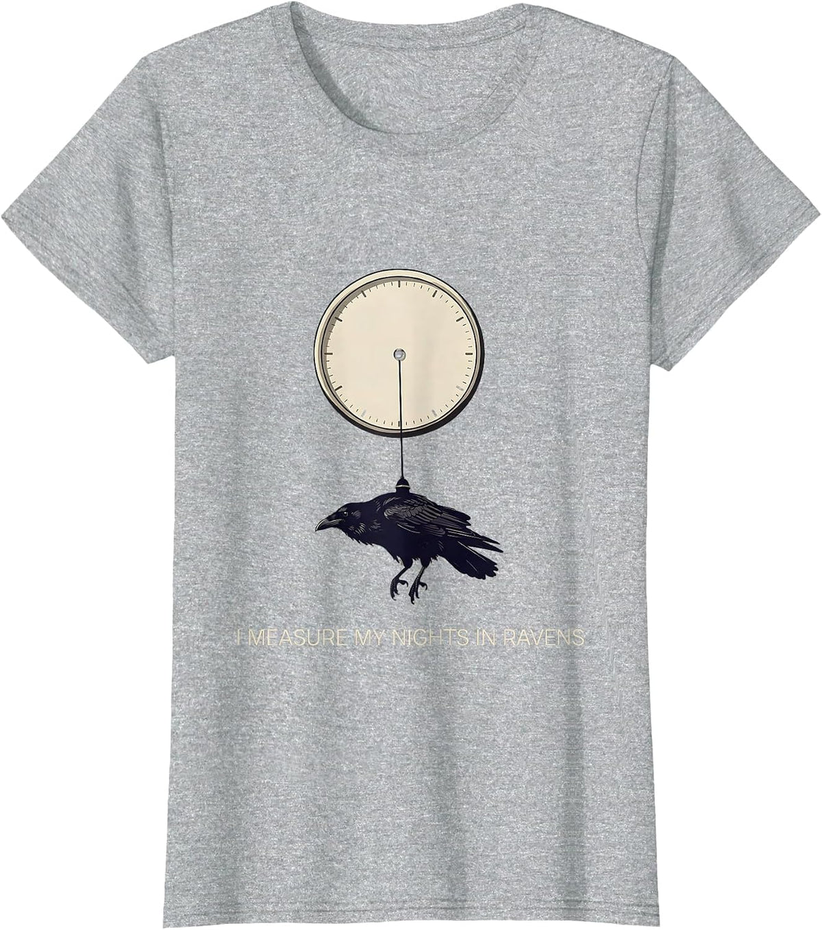 I Measure My Nights In Ravens Gothic Edgar Allan Poe Raven T-Shirt - Heather Grey
