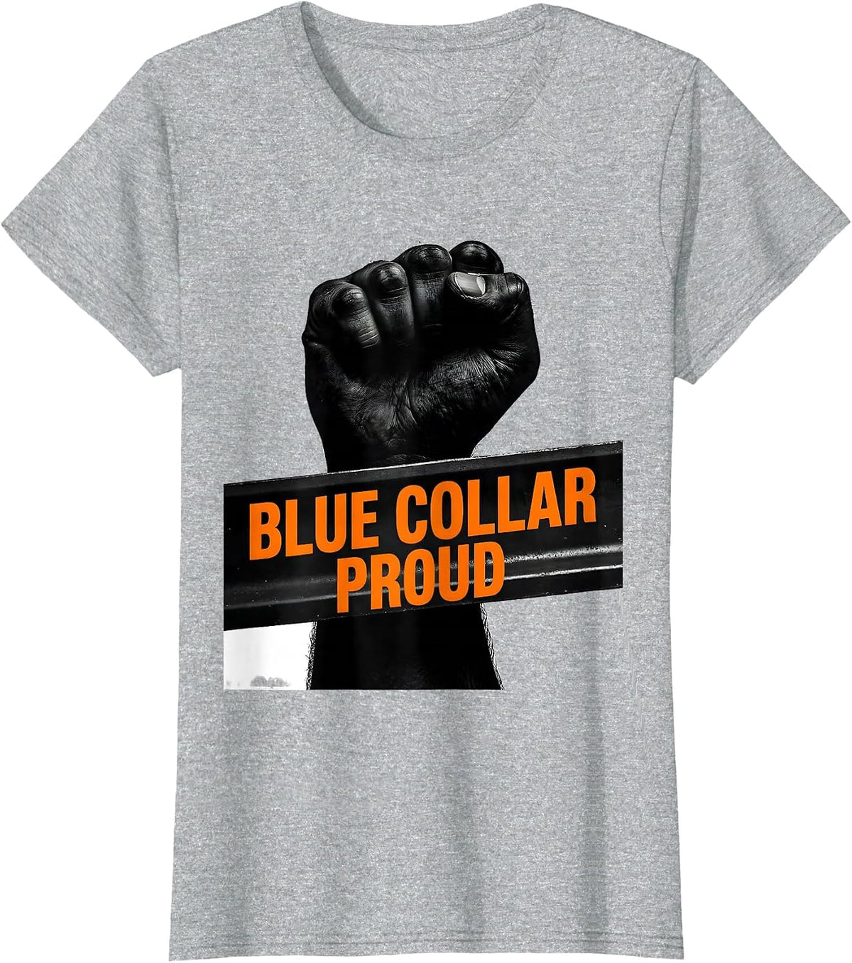 Blue Collar Proud Labor Day Solidarity Design T-Shirt - Heather Grey