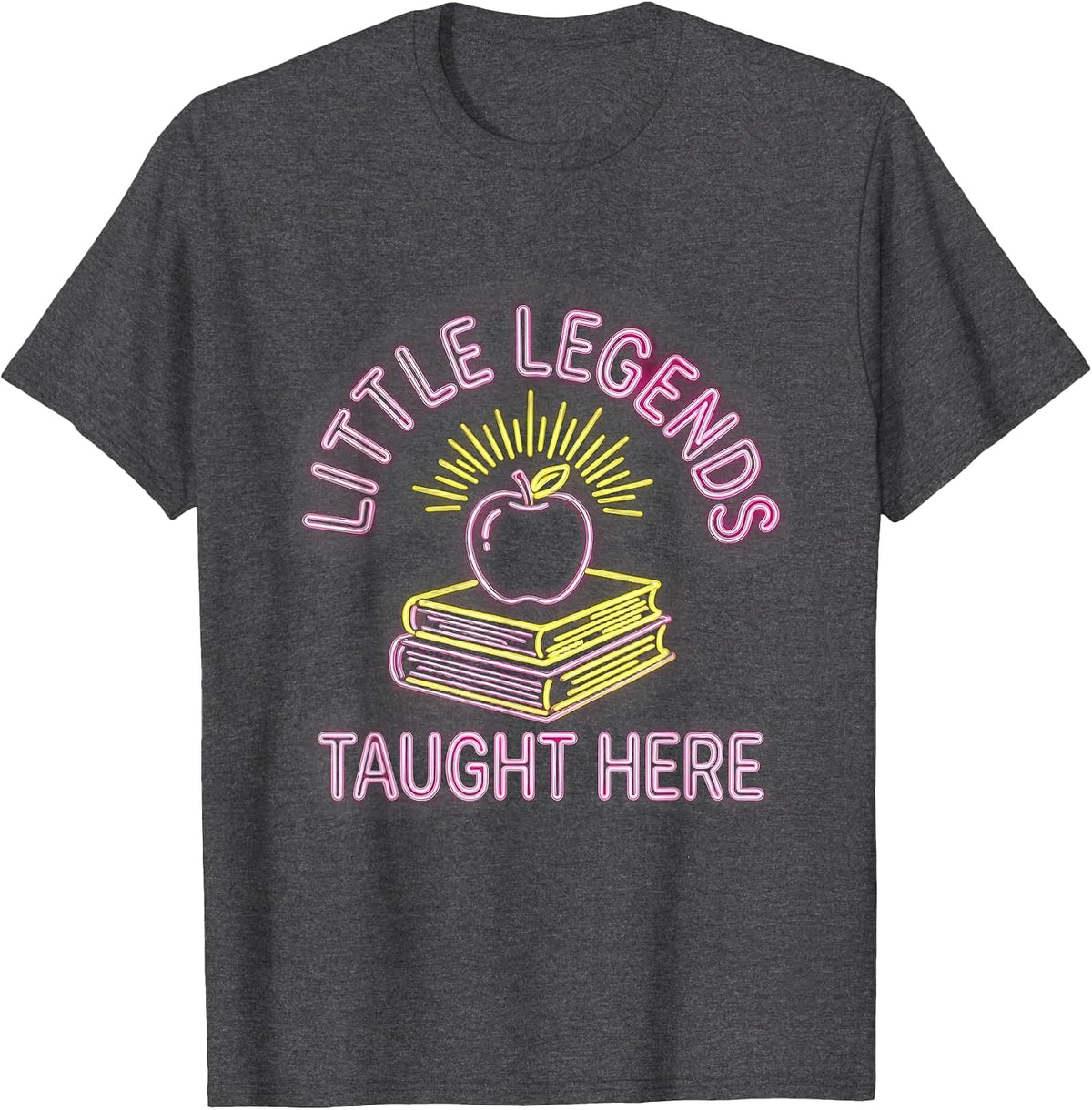 Little Legends Taught Here Elementary Teacher T-Shirt - Dark Heather Grey