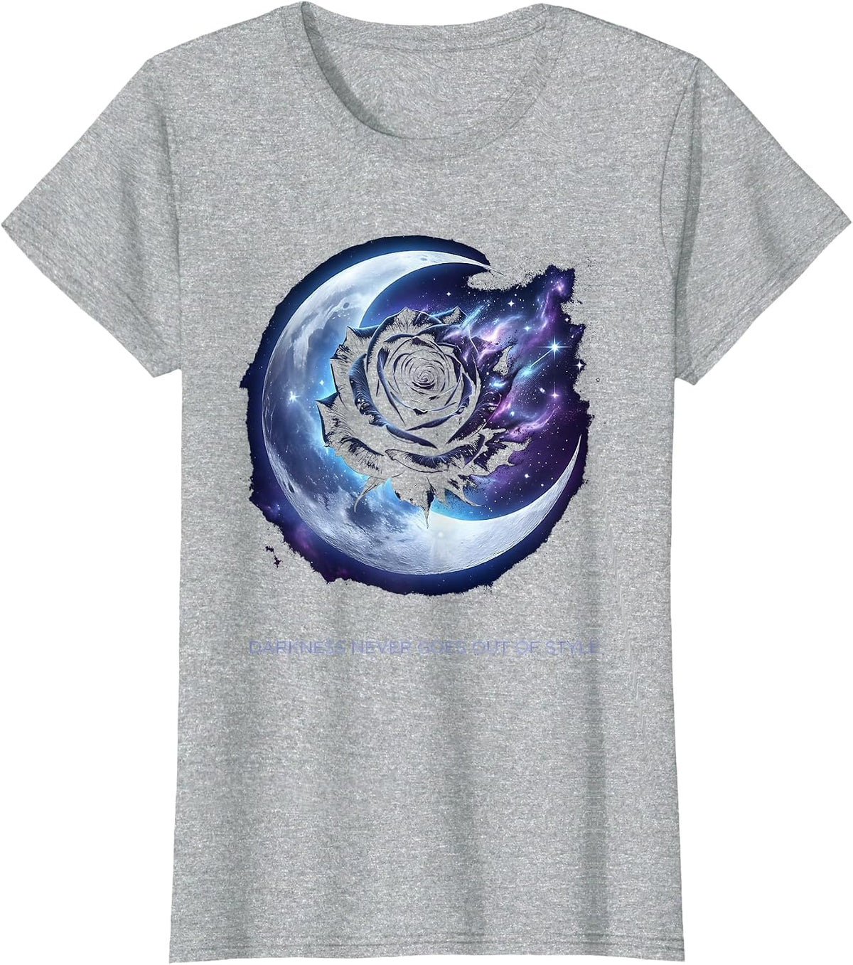 Darkness Never Goes Out of Style Goth Design T-Shirt - Heather Grey