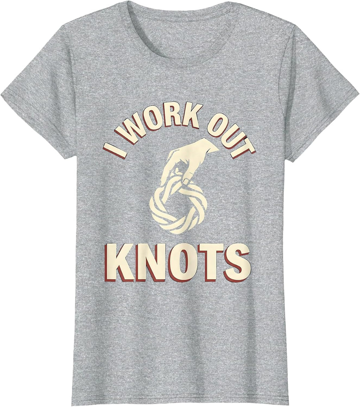 I Work Out Knots Funny Massage Therapist Occupational Humor T-Shirt - Heather Grey